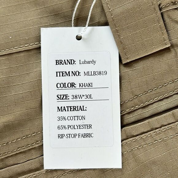 NEW Lubardy Mens Tactical Khaki Pants - Picture 6 of 7